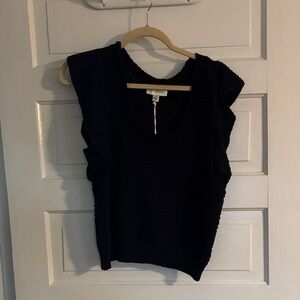 NWT Free Assembly Navy Sleeveless Knit Top